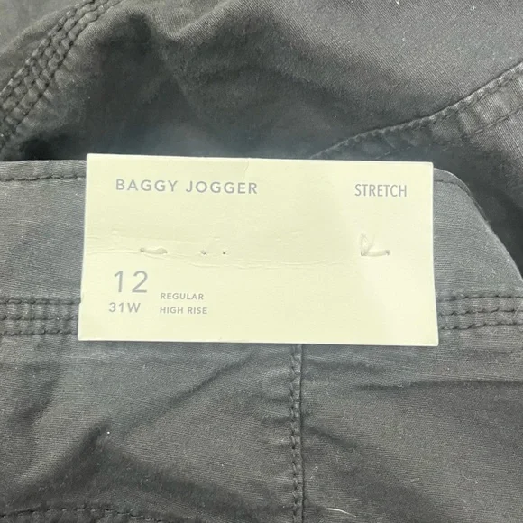 American Eagle Black Stretch Baggy Jogger High Rise Cargo Utility Pants NWT P - Picture 8 of 8